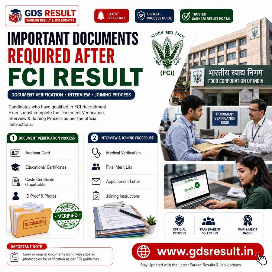 Important Documents Required After FCI Result