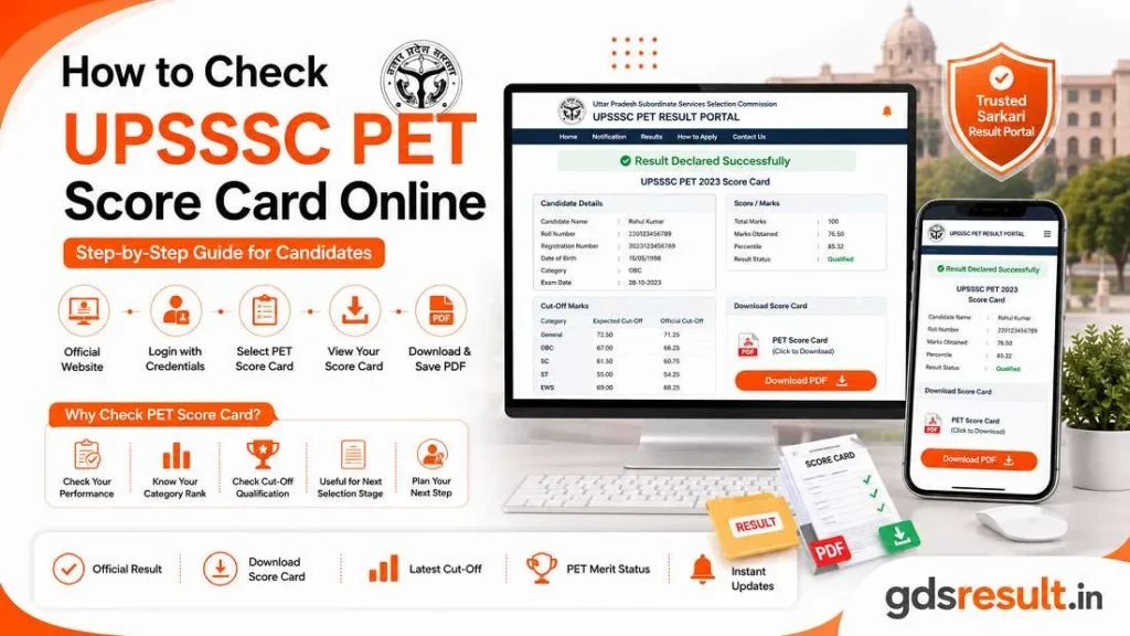How to Check UPSSSC PET Score Card Online