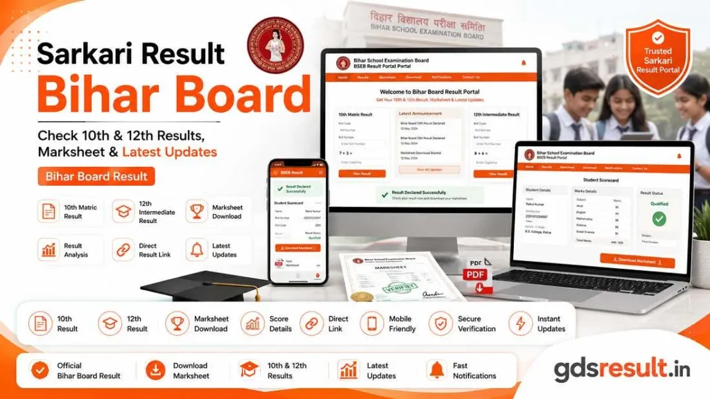 Sarkari Result Bihar Board Check 10th & 12th Results, Marksheet